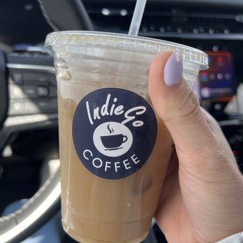 IndieGo Coffee - Cold brew w/ almond milk and a little vanilla lavender sweetener. SO GOOD! - Coffee & Tea Near Me - South Salt Lake, Utah