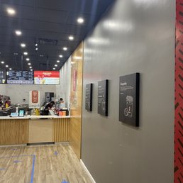 the interior of a fast food restaurant the interior of a fast food restaurant