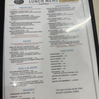 The Station House Restaurant - Lunch Menu. - Breakfast & Brunch Near Me - Dawsonville, Georgia