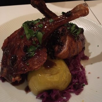Ocotillo - Duck legs with baked apple and red cabbage - New American Near Me - Phoenix, Arizona