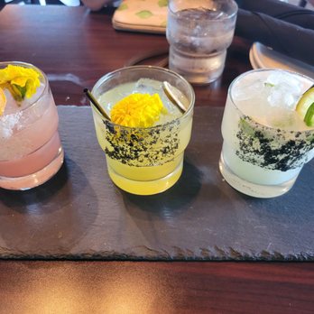 Dogwoods Kitchen and Bar - Margarita flight (LTR: Guava, Passionfruit, Jalepeno coconut) - Wine Bars Near Me - Pontiac, Michigan Dogwoods Kitchen and Bar - Margarita flight (LTR: Guava, Passionfruit, Jalepeno coconut) - Wine Bars Near Me - Pontiac, Michigan