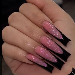 This is what i asked for i didn't even let her get to the part where she added glitter or the french i wanted to get out of there ASAP