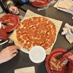 Donatos Pizza - Pepperoni. Thin crust. Large.