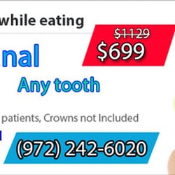 Root Canal Carrollton $699 in a modern dentistry & friendly staff. No insurance dentist No problem, No more Pain, Open Saturday & Sundays.