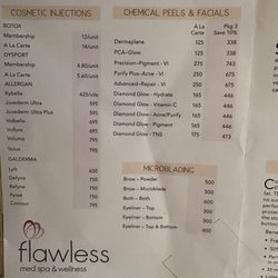 Flawless Med Spa - Pricing