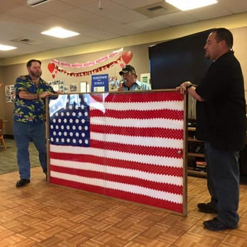 Fraternal Eagles Lodge - People Helping People... raised $2300 for Veterans Home in Saticoy and donated this beautiful blanket made by one of our members - Social Clubs Near Me - Oxnard, California