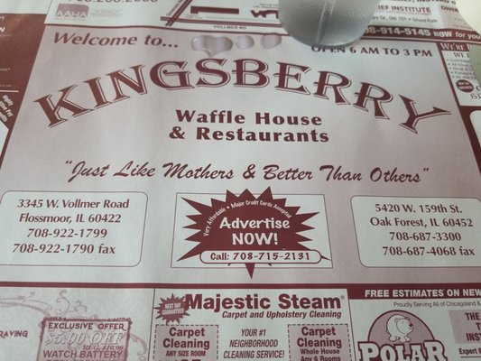 Menu photo 2 Kingsberry Waffle House Flossmoor, IL Menu photo 2 Kingsberry Waffle House Flossmoor, IL