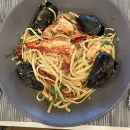 Shrimp Scampi Style Seafood dinner