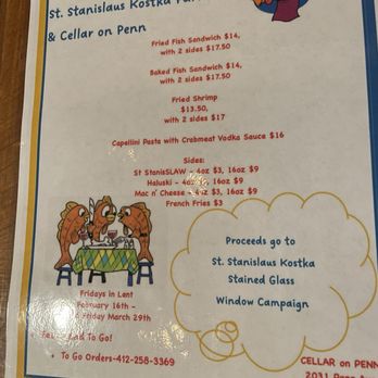 Cellar on Penn - Fish fry menu - Wineries Near Me - Pittsburgh, Pennsylvania