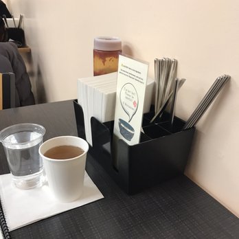 K Restaurant - Self serve forks, Chopstix, napkins,tea, water and chili paste - Korean Near Me - Peabody, Massachusetts