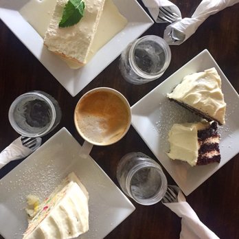 Shyndigz - Tres leche on the top, fresh fruit cake on the bottom, and skinny cow (gluten free) cake on the right - Desserts Near Me - Richmond, Virginia