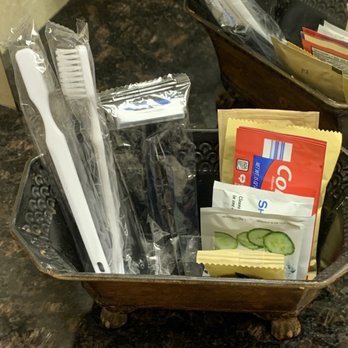 Dynasty Suites Redlands Hotel - Toiletries basket inside hotel room - Hotels Near Me - Redlands, California Dynasty Suites Redlands Hotel - Toiletries basket inside hotel room - Hotels Near Me - Redlands, California
