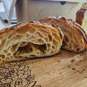 Temple Pastries - Sun-dried tomato pesto croissant interior - Bakeries Near Me - Seattle, Washington Temple Pastries - Sun-dried tomato pesto croissant interior - Bakeries Near Me - Seattle, Washington