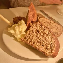 Excellent bread. Would've loved the butter to have been salted, but we fixed that! Excellent bread. Would've loved the butter to have been salted, but we fixed that!