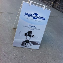 Yogadotcalm - The sign outside the entrance door.