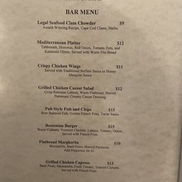 Light dinner menu