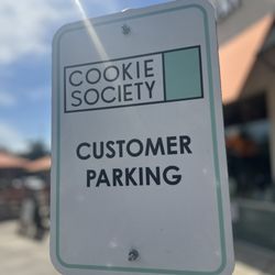 Treat O'Clock: Cookie Society in Addison - Cute customer parking sign for Cookie Society