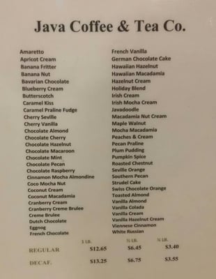 Menu photo 6 Java Coffee & Tea Houston, TX