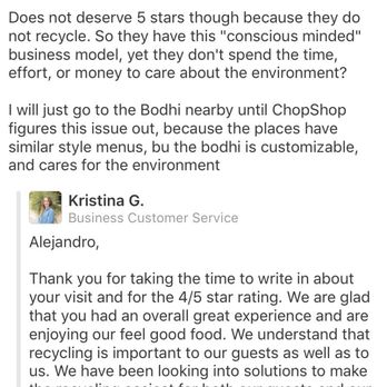 Original ChopShop - Response from manager - New American Near Me - Tempe, Arizona