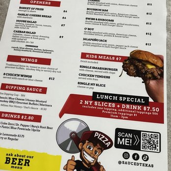 Sauce'd - Menu - Pizza Near Me - Grapevine, Texas Sauce'd - Menu - Pizza Near Me - Grapevine, Texas