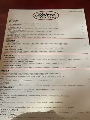 Menu photo 1 Apizza Regionale Syracuse, NY