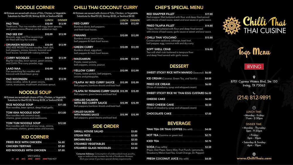 CHILLI THAI IRVING Updated October 2024 15 Photos 8701 Cypress