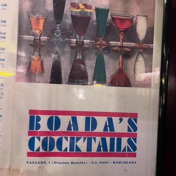 Boadas - Original menu - Bars Near Me - Barcelona, B Boadas - Original menu - Bars Near Me - Barcelona, B