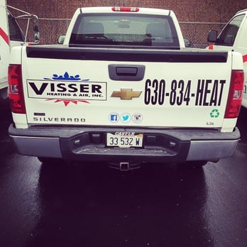 Visser Heating & Air Conditioning - The new decals are lookin' pretty snazzy on the back of the pick-up truck!! - Heating & Air Conditioning/HVAC Near Me - Elmhurst, Illinois Visser Heating & Air Conditioning - The new decals are lookin' pretty snazzy on the back of the pick-up truck!! - Heating & Air Conditioning/HVAC Near Me - Elmhurst, Illinois
