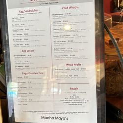 Mocha Maya's - Menu