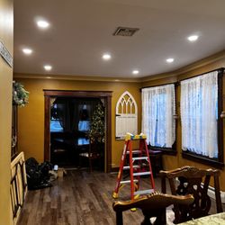 Compass Electrical - Ceiling lighting change from single center fixture to recessed LED