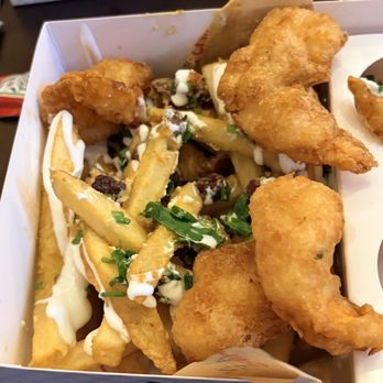 Gordon Ramsay Fish & Chip - "dirty option #3" for the fries; sour cream, chives, parsley, bacon, no cheddar cheese. The bacon was THICK. Yummy - Seafood Near Me - Reno, Nevada Gordon Ramsay Fish & Chip - "dirty option #3" for the fries; sour cream, chives, parsley, bacon, no cheddar cheese. The bacon was THICK. Yummy - Seafood Near Me - Reno, Nevada