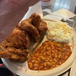 Gus's World Famous Fried Chicken - 3 piece white plate