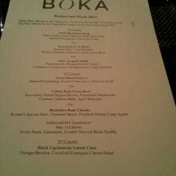 Boka - Restaurant week menu - New American Near Me - Chicago, Illinois Boka - Restaurant week menu - New American Near Me - Chicago, Illinois
