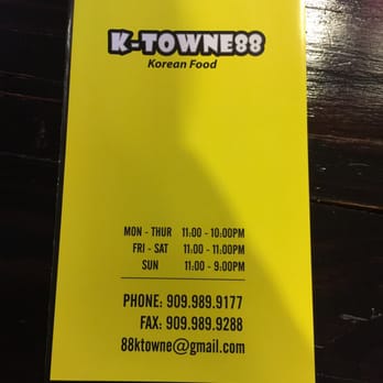K-Towne 88 - Hours of operation! - Korean Near Me - Rancho Cucamonga, California