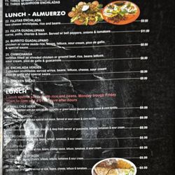 La Guadalupana - Menu