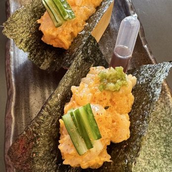 KChickin - Spicy scallop hand roll - Japanese Near Me - Boston, Massachusetts