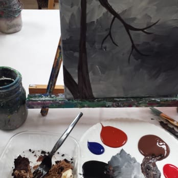 Brush It Off - My paint set up, mid-dessert! - Art Classes Near Me - Sturbridge, Massachusetts