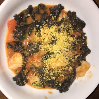 Osteria Morini - Campanelle Nero - Squid Ink Pasta w/ Shrimp & Scallops - Italian Near Me - Washington, DC, District of Columbia Osteria Morini - Campanelle Nero - Squid Ink Pasta w/ Shrimp & Scallops - Italian Near Me - Washington, DC, District of Columbia