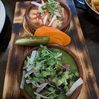 Cha Cha's Latin Kitchen - Shrimp and tuna ceviche sample.... - Bars Near Me - Brea, California Cha Cha's Latin Kitchen - Shrimp and tuna ceviche sample.... - Bars Near Me - Brea, California