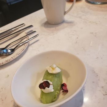 Shift Kitchen & Bar - Parsley Sorbet, EVOO, sea salt and Crow's Dairy Chevre. Most amazing taste sensations... so good! - New American Near Me - Flagstaff, Arizona Shift Kitchen & Bar - Parsley Sorbet, EVOO, sea salt and Crow's Dairy Chevre. Most amazing taste sensations... so good! - New American Near Me - Flagstaff, Arizona