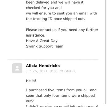 Swank A Posh - My original email and their response! - Women's Clothing Near Me - Southfield, Michigan Swank A Posh - My original email and their response! - Women's Clothing Near Me - Southfield, Michigan