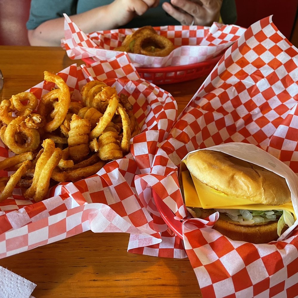 Dairy Palace - Cheeseburger and curly fries. - Burgers Near Me - Canton, Texas Dairy Palace - Cheeseburger and curly fries. - Burgers Near Me - Canton, Texas