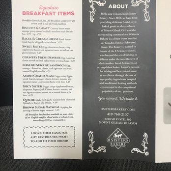 8 Sisters Bakery - Sept 2019 menu - Bakeries Near Me - Mount Gilead, Ohio 8 Sisters Bakery - Sept 2019 menu - Bakeries Near Me - Mount Gilead, Ohio