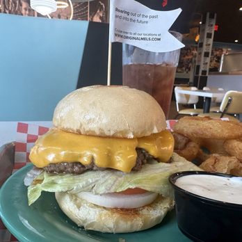 The Original Mels - Mels Burger with onion rings and ranch. - Burgers Near Me - Dunnigan, California The Original Mels - Mels Burger with onion rings and ranch. - Burgers Near Me - Dunnigan, California