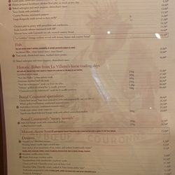 Au Boeuf Couronné - Food menu