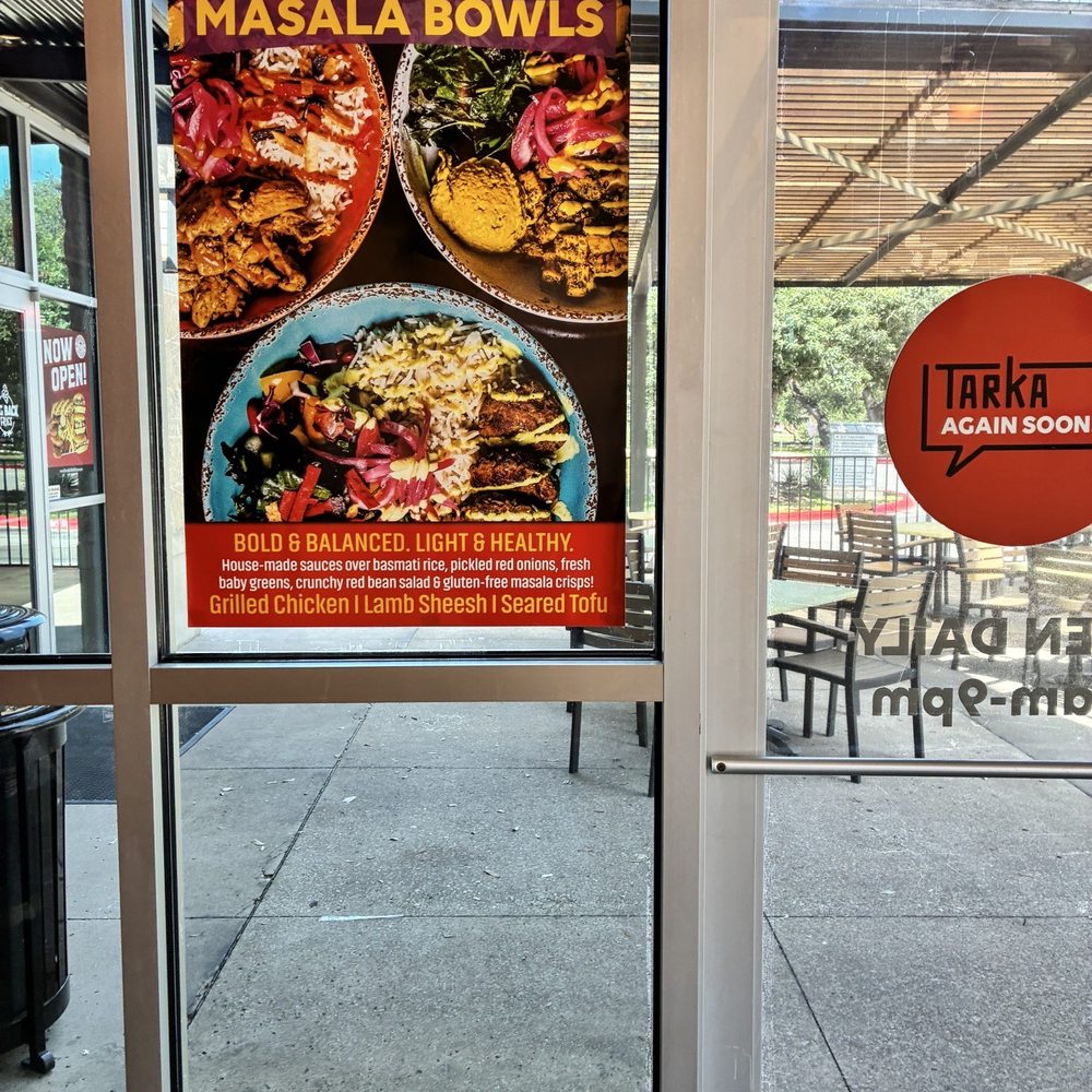 Tarka Indian Kitchen - Door with poster of new Masala bowls - Indian Near Me - Austin, Texas Tarka Indian Kitchen - Door with poster of new Masala bowls - Indian Near Me - Austin, Texas