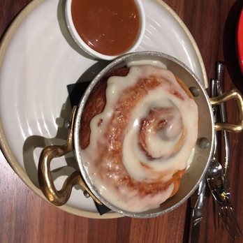 Heirloom Farmhouse Kitchen - To die for butter cinnamon bun with caramel - New American Near Me - Irvine, California