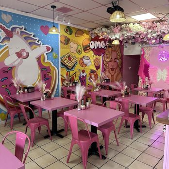 Pink Cafe - Inside restaurant - Breakfast & Brunch Near Me - Miami Beach, Florida