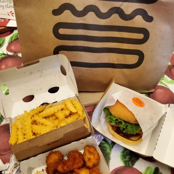 Shake Shack - Shroom burger, fries, spicy fire chicken bites - Burgers Near Me - San Diego, California Shake Shack - Shroom burger, fries, spicy fire chicken bites - Burgers Near Me - San Diego, California