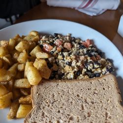Lulu's Allston - Vegan Tofu Scramble with dry toast and taters